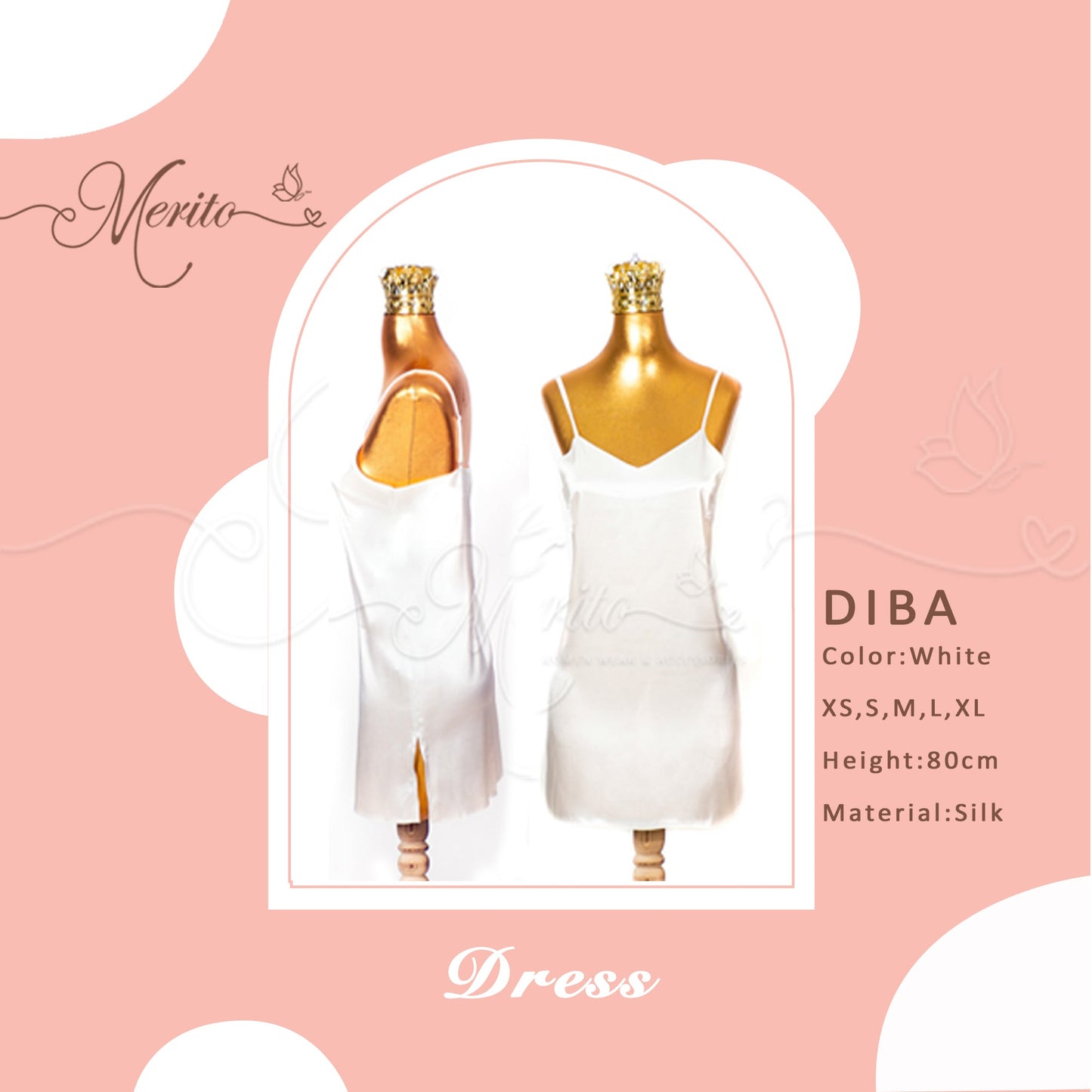 Silk dress -  Diba white