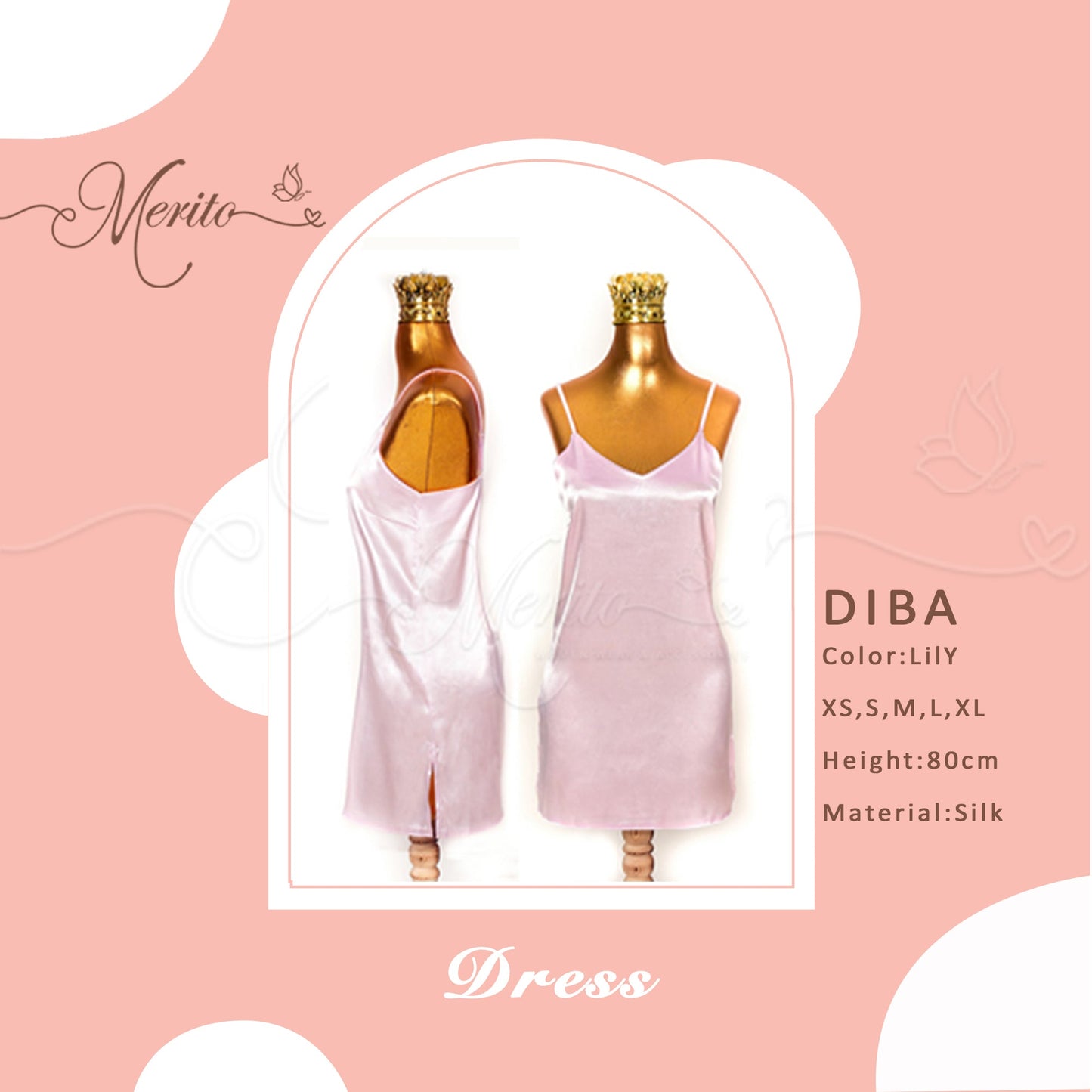 Silk dress -  Diba white