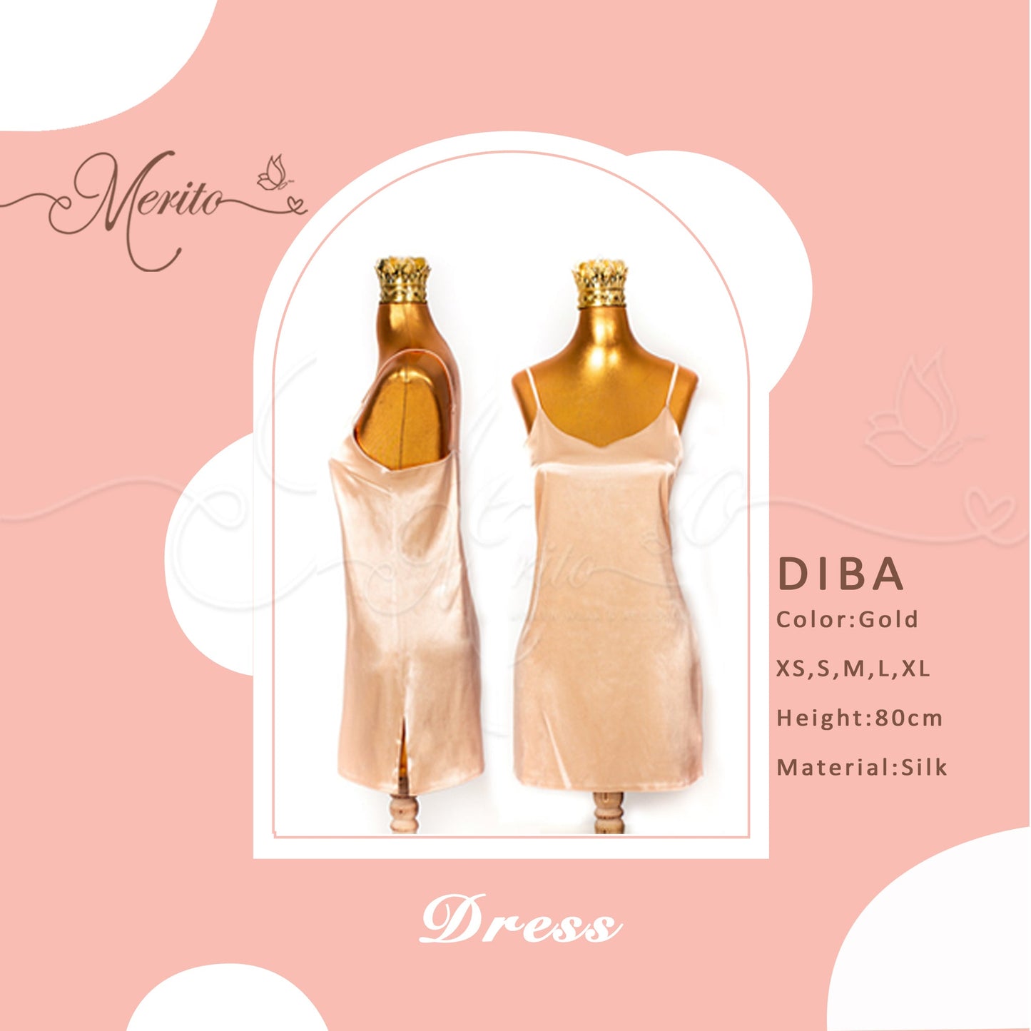 Silk dress -  Diba white