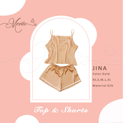 Silk Top & Shorts - Jina
