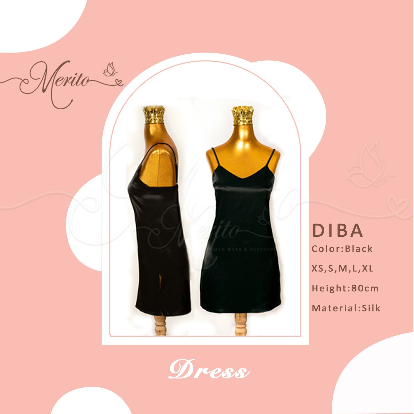 Silk dress -  Diba white